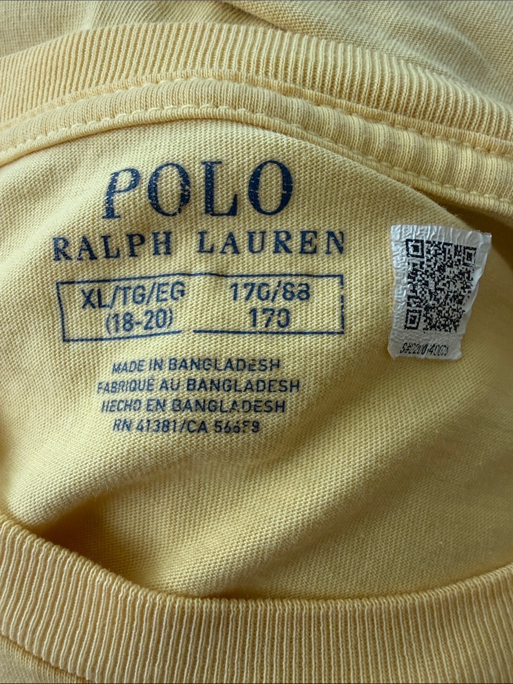 Polo Ralph Lauren Polo Bear Graphic T-Shirt Yellow Youth XL 18-20/Adult Small - Picture 2 of 4